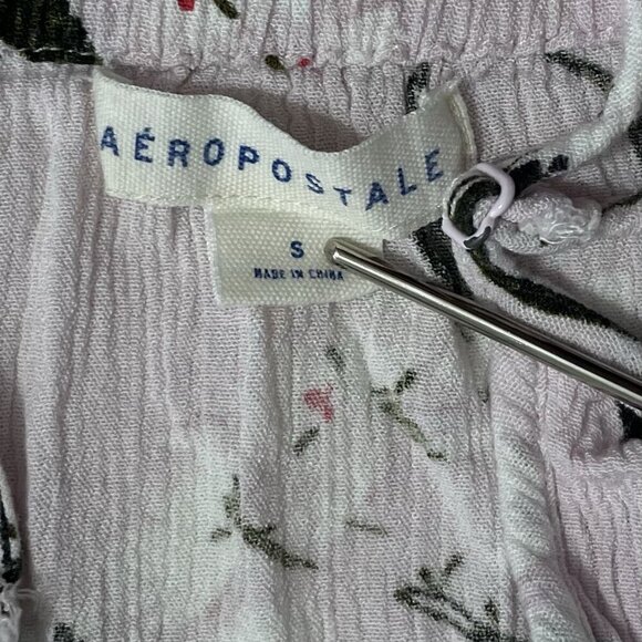 Aeropostale Camisole Top Size Small Floral Ruffles V-Neck Adjustable Straps - Picture 5 of 6